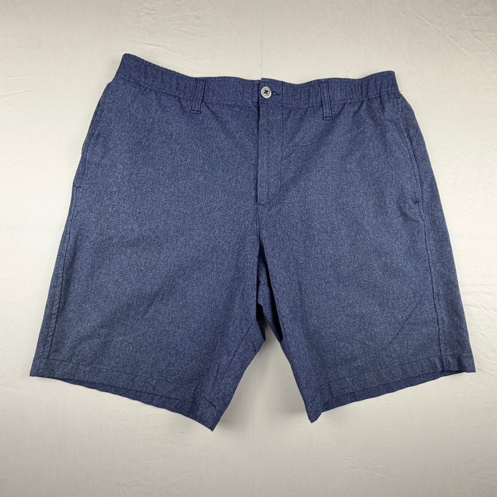 Under Armour Match Play Golf Shorts Mens 38 Blue Heather Flat Front Athletic